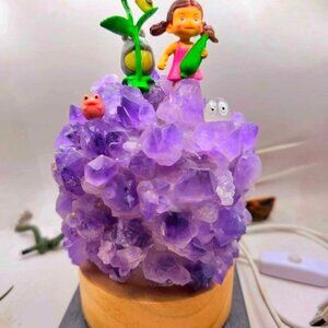 Nature Amethyst Points Totoro Decors Light